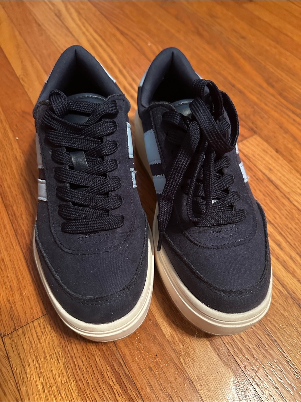 Madden Girl Black and White Platform Sneakers